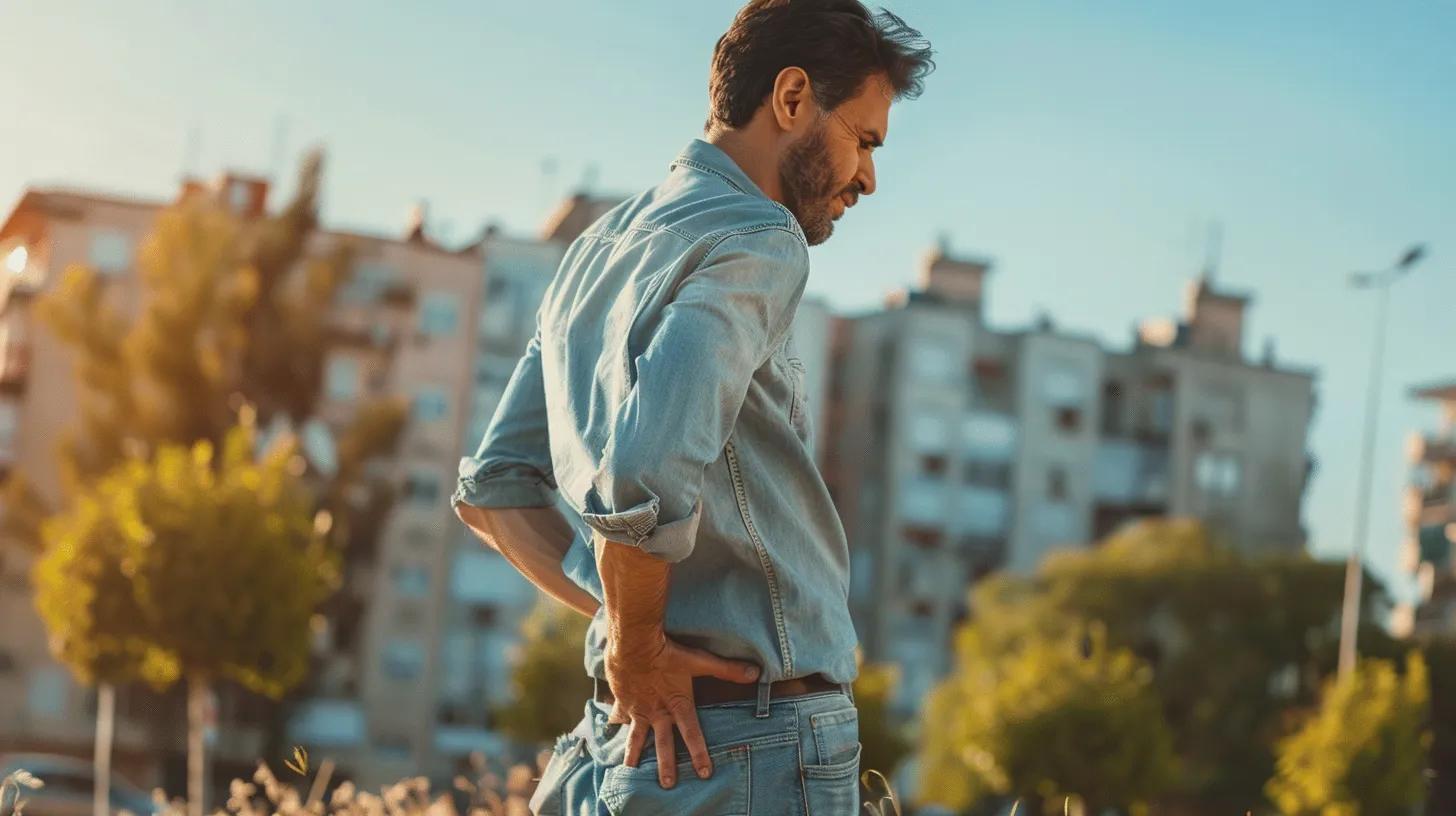 man dealing with hip pain